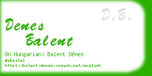 denes balent business card